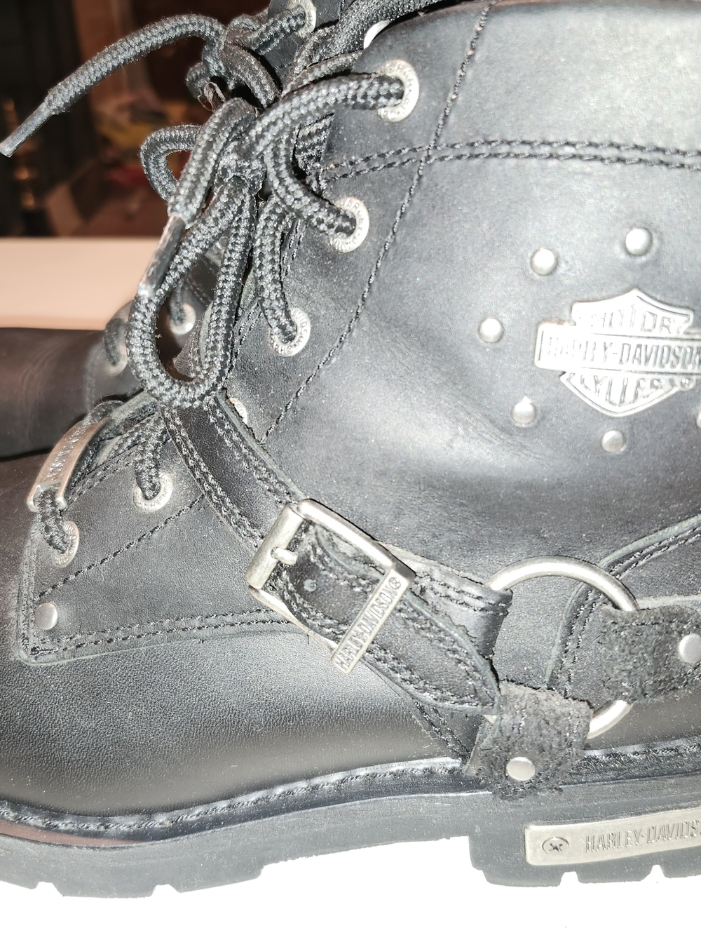 Harley-Davidson Black Leather Motorcycle Boots